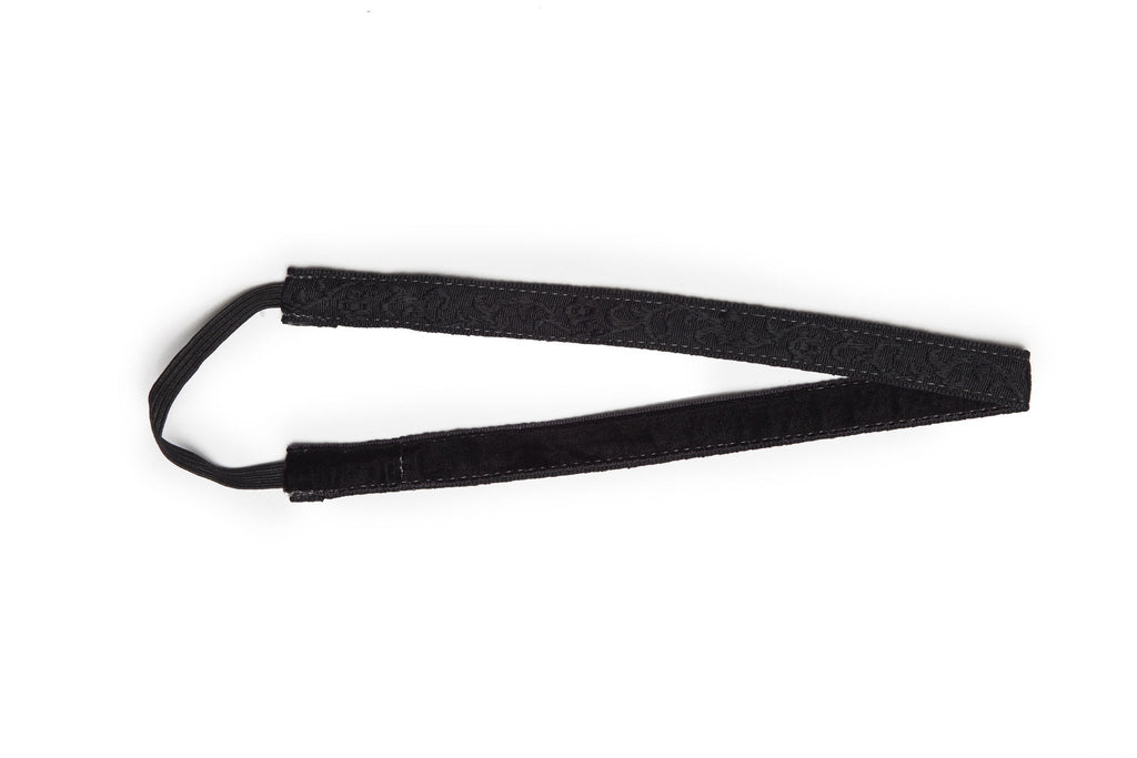 Black Scroll Solid - Skinny Headband