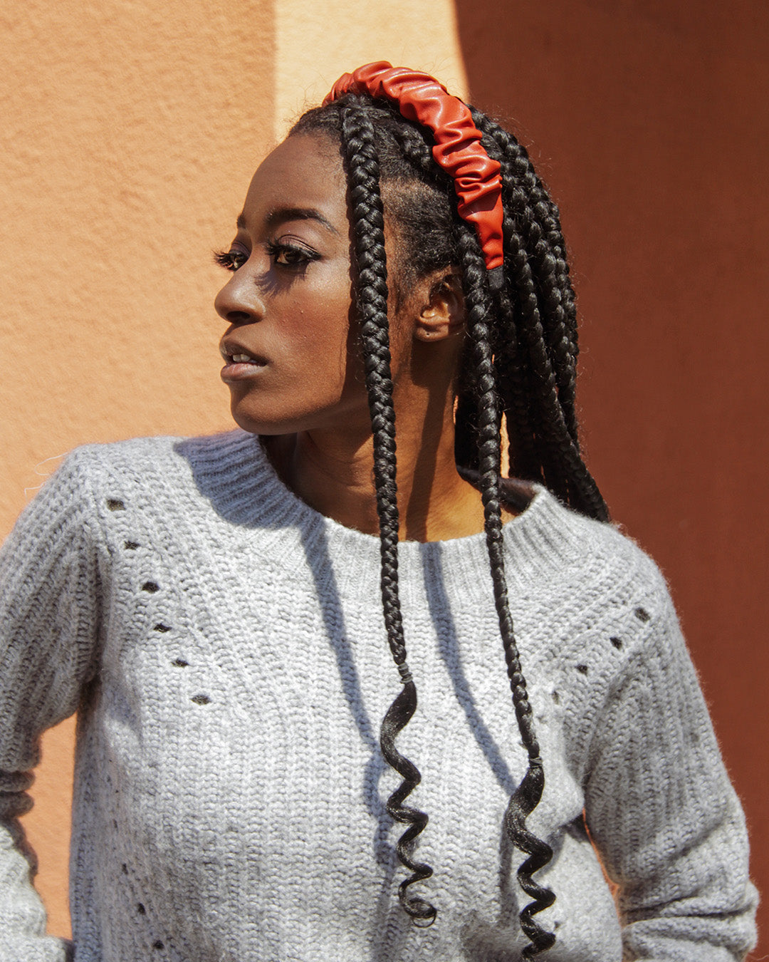 Faux Leather Scrunchie Headband