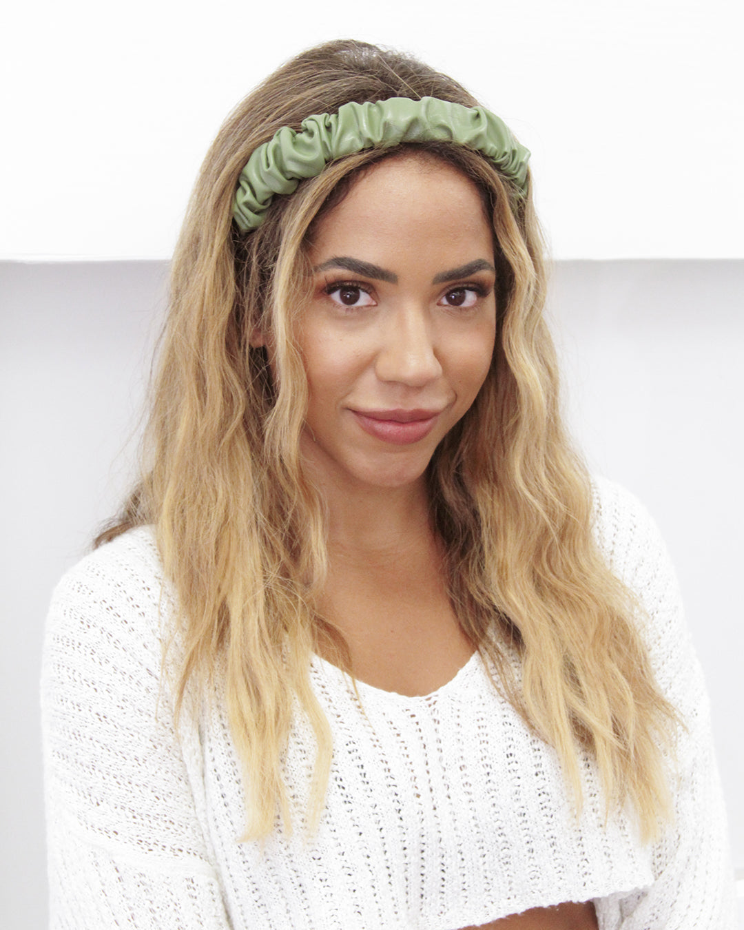 Faux Leather Scrunchie Headband