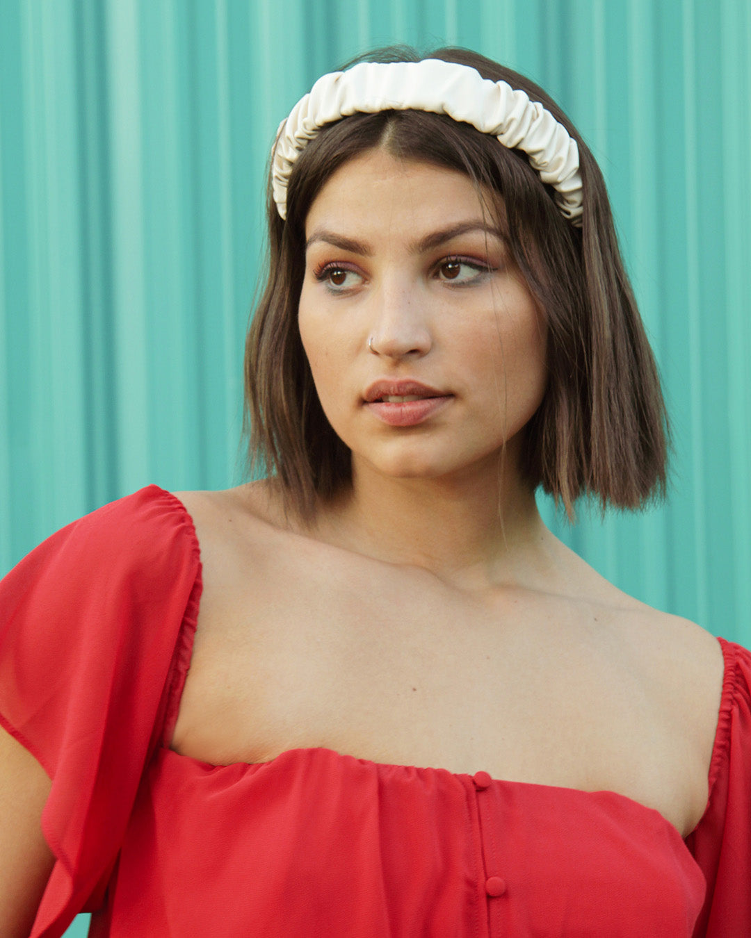 Faux Leather Scrunchie Headband