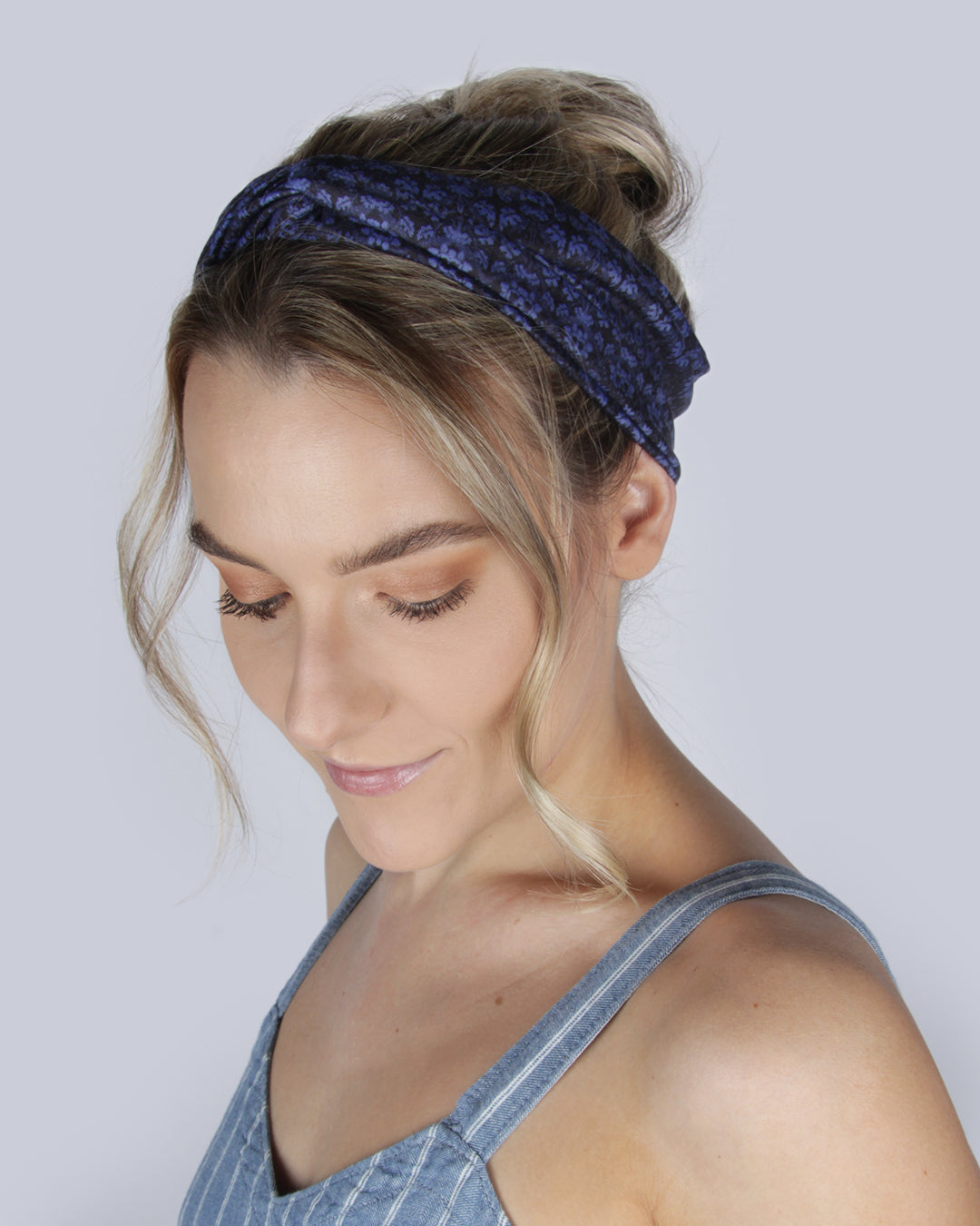 Blue Brocade - Classic Twist Headwrap
