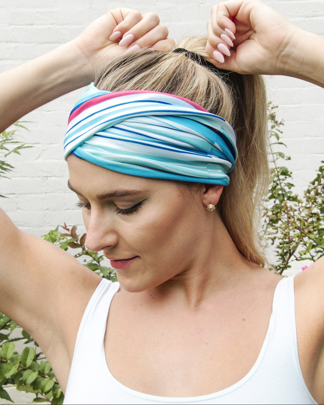 Santorini Stripe - Infinity Headwrap / Buff