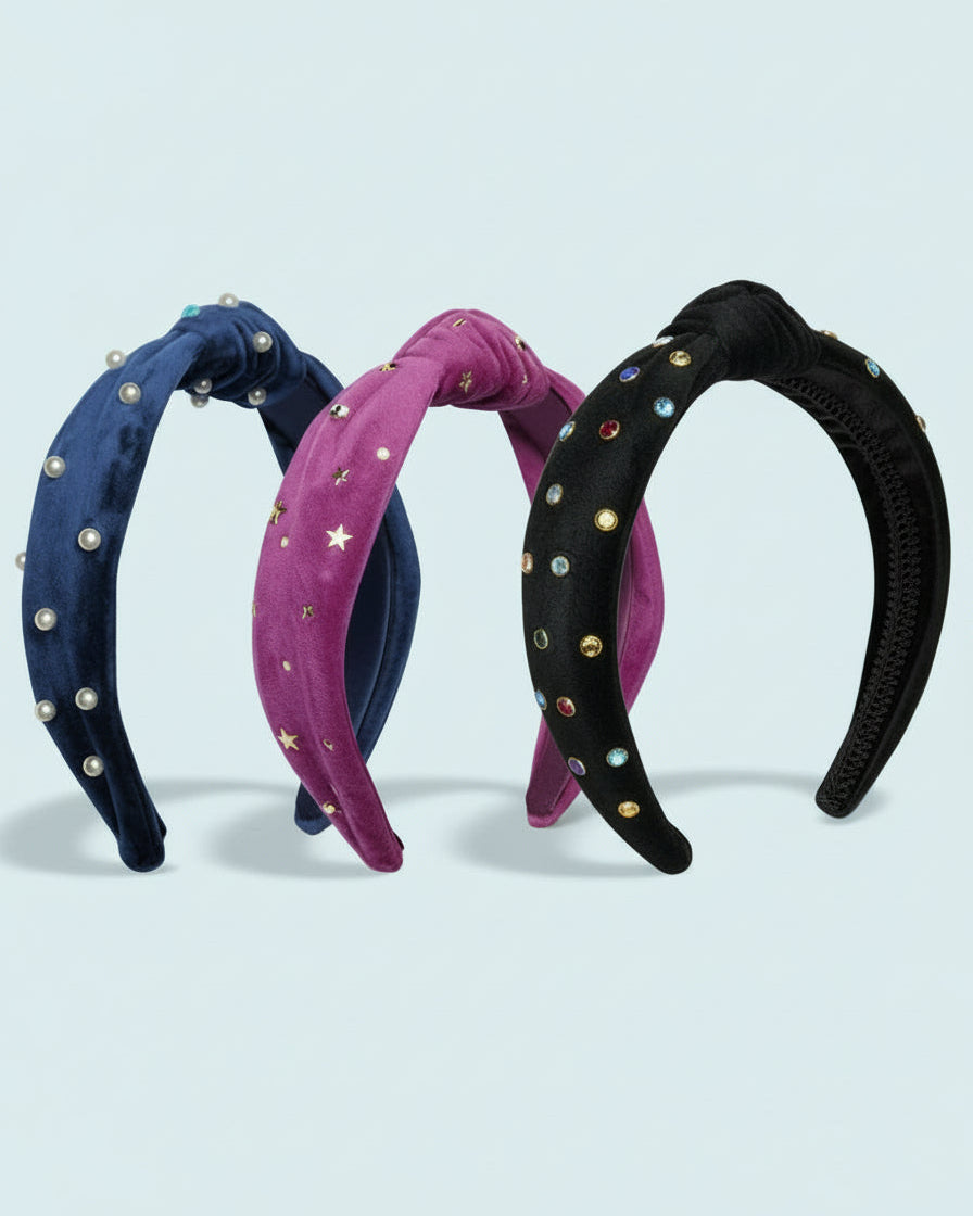 Embellished Headband Bundle with Storage Bag