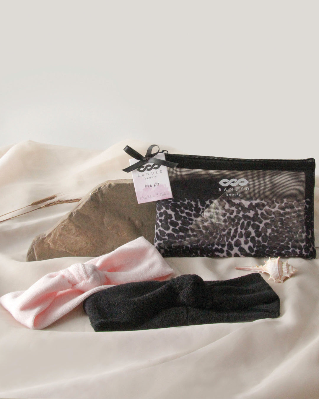 Leopard Noir 2-Headwrap Spa Set
