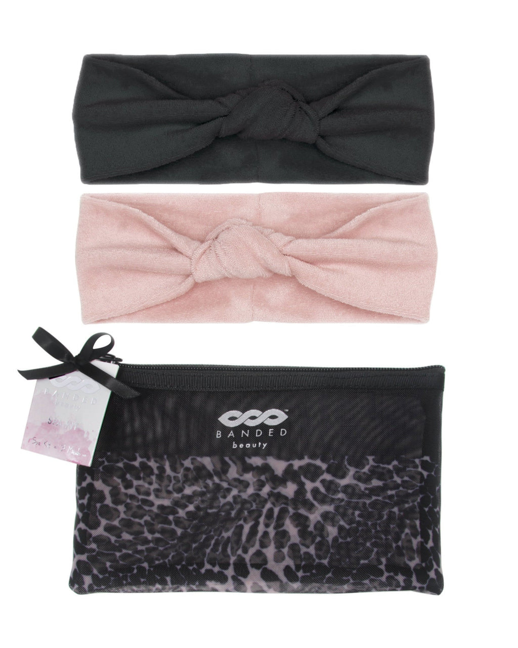 Leopard Noir 2-Headwrap Spa Set